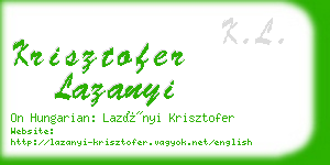 krisztofer lazanyi business card